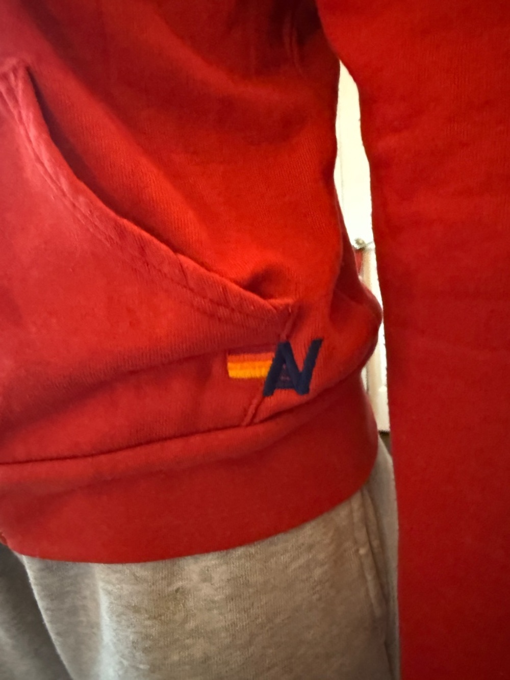 Aviator Nation 5 Stripe Hoodie - Red, Size S - Picture 6 of 7